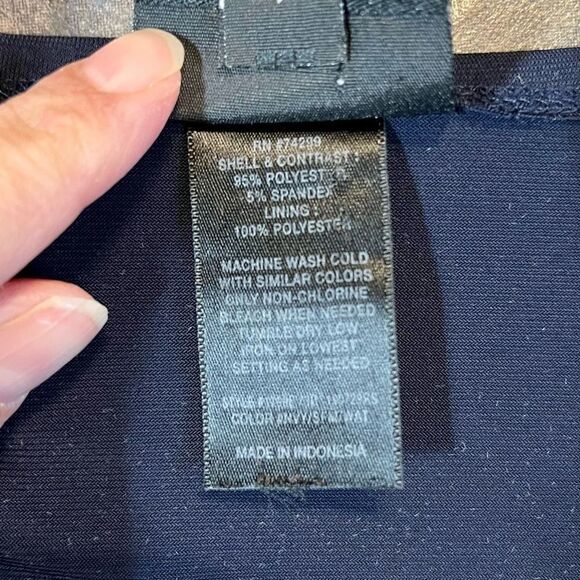 En Focus Studios Navy Color Block Elastic Waist Dress 8 - Picture 12 of 12